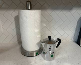 Bialetti Moka Espress Espresso Maker & Paper Towel Holder