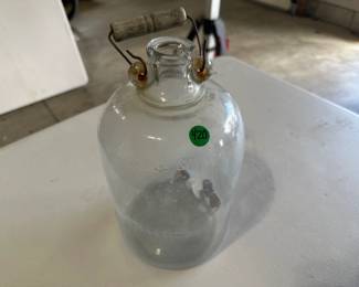 Vintage One Gallon Glass Jar With Wood Handle