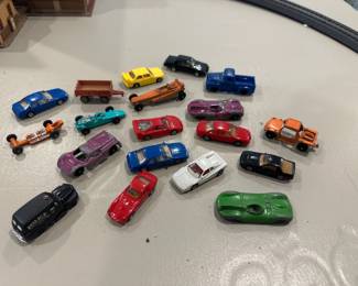 Lot Of 19 Vintage Micro Die-cast Cars & Trucks Mixed Makes & Colors