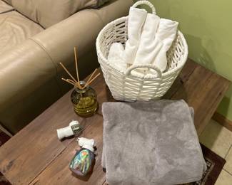 Home Spa Essentials Set Towel, Basket, Diffuser & Plugs