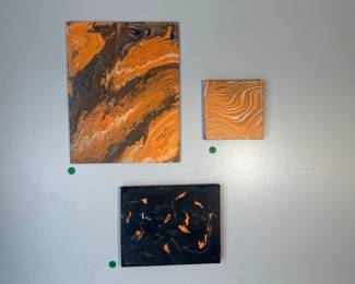 Grouping Of 3 Hand Painted Wallhangings