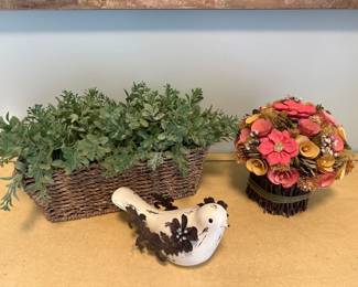Home Decor Artificial Flowers, Bird, Greens