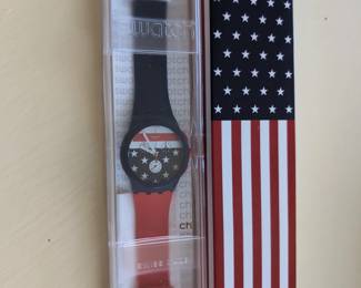 Swatch Usa Olympic Stars & Stripes Watch Rare Team Usa Edition