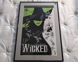 Broadway Show Wicked Framed Poster Autographed By Cast!