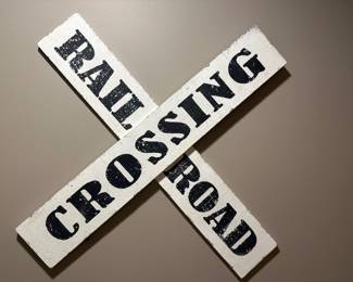 Wooden Railroad Crossing Sign
