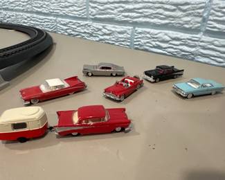 Ho Scale 1950s Convertibles & Trailer 6 Piece Travel Lot