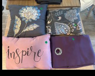 Decorative Throw Pillow & Purple Shower Curtain