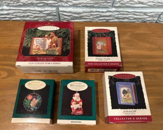 David & Goliath, Bible & Animal Miniature Ornaments Lot Of 6