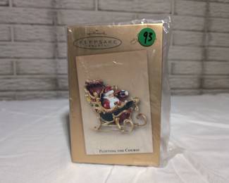 Hallmark 2004 Plotting The Course Santa Sleigh Ornament