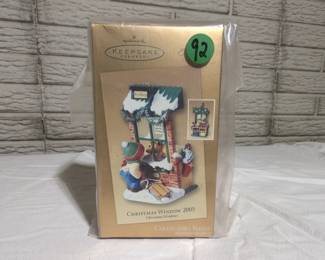 Hallmark 2005 Christmas Window Ornament Pet Shop Scene