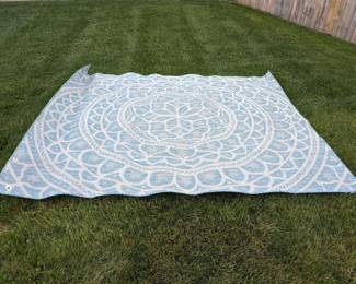 Outdoor Decorative Rug Apx 110" X 91"