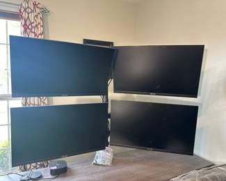 (4) Asus Vp279he Monitors And Vivo Quad Mount Monitor Arm