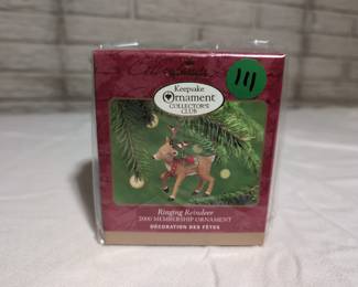 Hallmark Keepsake Ornament 2000 Ringing Reindeer (nib)