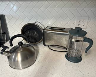 French Press Brewer, Toaster, Strainer, Stovetop Tea Kettle