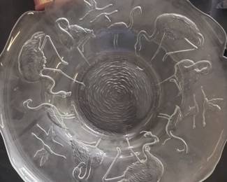 Flamingo glass bowl