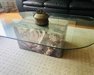 Glass coffee table with heavy base $195