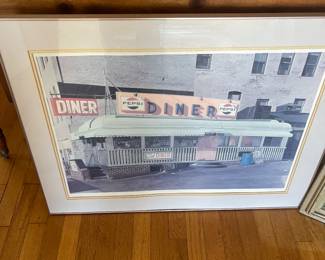 John Baeder Watercolor Scott's Bridge Diner Lithograph offset 1974 pencil signed dated 1974