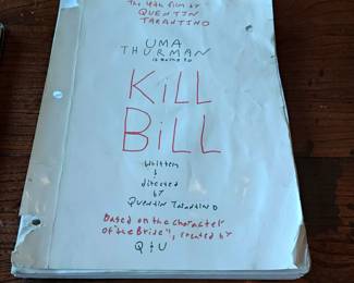 UMA THURMAN'S PERSONAL SCRIPT WITH NOTATIONS BY HER AND QUENTIN TARANTINO.