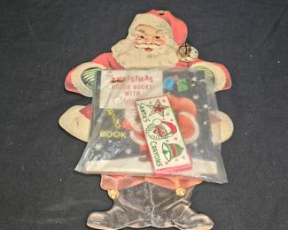 Vtg 50's Santa Claus Coloring Book w/ Crayons