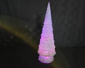 Acrylic Silver Glitter LED Christmas Tree