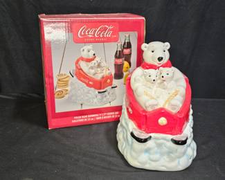 Coca Cola "Polar Bear Downhill" Cook Jar by Gibson
