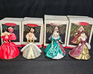 4 Hallmark Keepsake Holiday Barbie Ornaments
