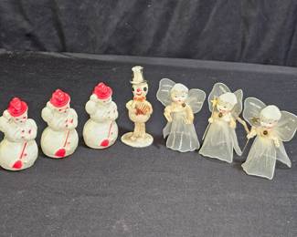 Vintage Snowmen & Angel Ornaments & Decorations