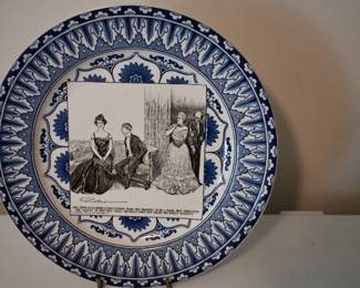 Royal Doulton 1900 Life Publishing Co. Mrs. Diggs Is Alarmed....10.5" Flow Blue Plate