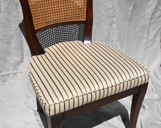 Cain back upholster seated accent side chair
