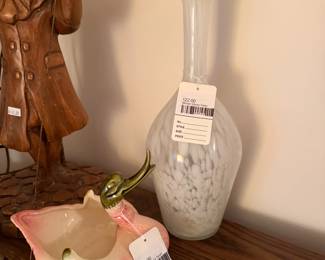 Hull Pottery Swan, Blown Glass Vase