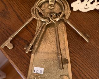 Vintage Brass Knocker with Skeleton Keys