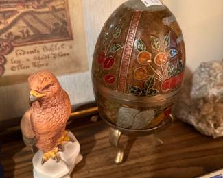 Vintage Brass and Enamel Two-Piece Egg