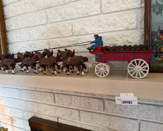 Vintage Iron Horse Drawn Beer Wagon