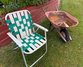 Retro Folding Chair, Wheelbarrow
