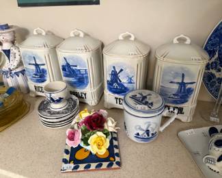 Blue and White Canister Set