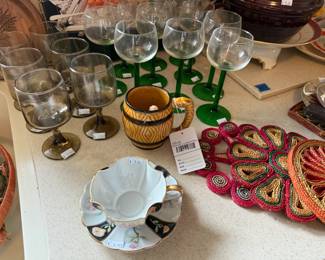 Mermaid in Barrel Mug, Glass Sets, Woven Trivets