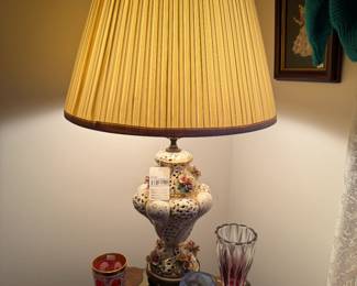 Porcelain Capodlmonte Lamp