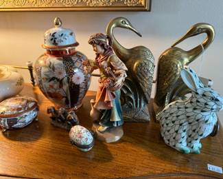 Brass Herons Bookend Pair