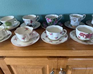 England Cups & Saucers 
Variety of Makers 
Taylor & Kent , Royal Grafton & More 