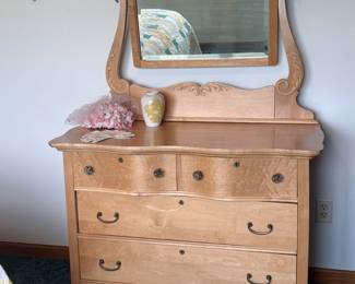 Antique Four Drawer Dresser with Mirror