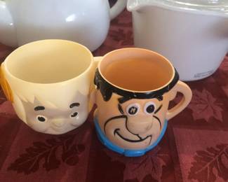 vintage Flintstone mugs