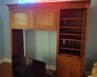 Entertainment cabinetry; Coors neon sign