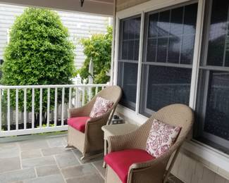Rocking chairs; light fixture