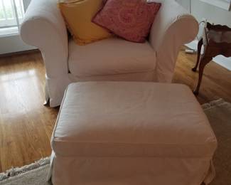 Crate & Barrel arm chair & ottoman