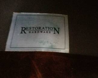 Distressed leather couch by Restoration Hardware