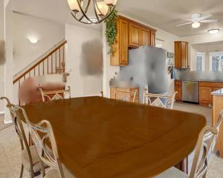 Wood Mahogany Dining Room Table with 6 Chairs