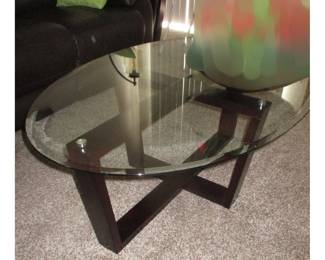 Glass Wood Coffee Table