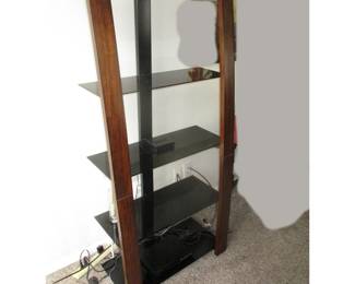 Wood Glass Tall Display Shelf