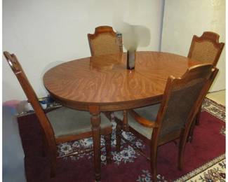 Wood Dining Table with 4 Wood Chairs