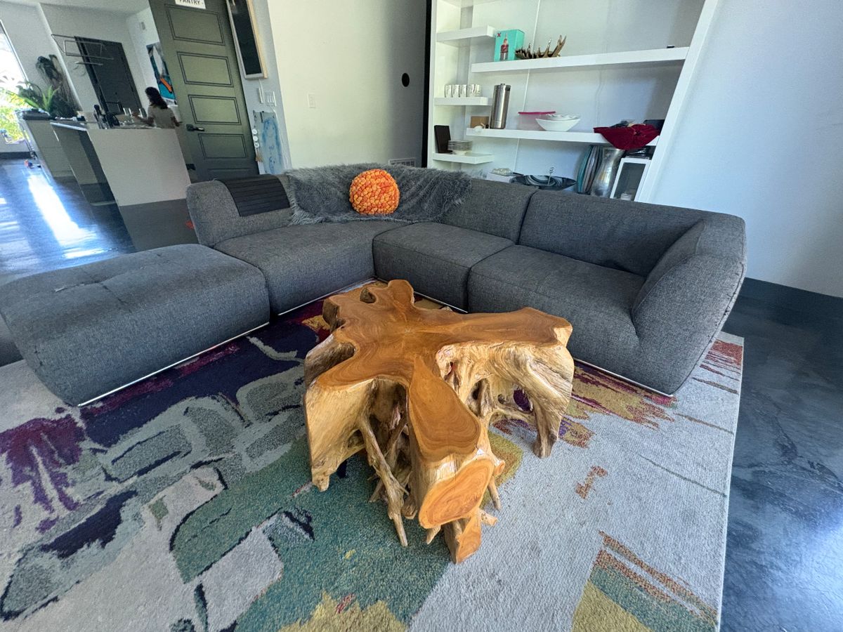 Coffee table not for sale
Couch has some wear and tear. $100 OBO